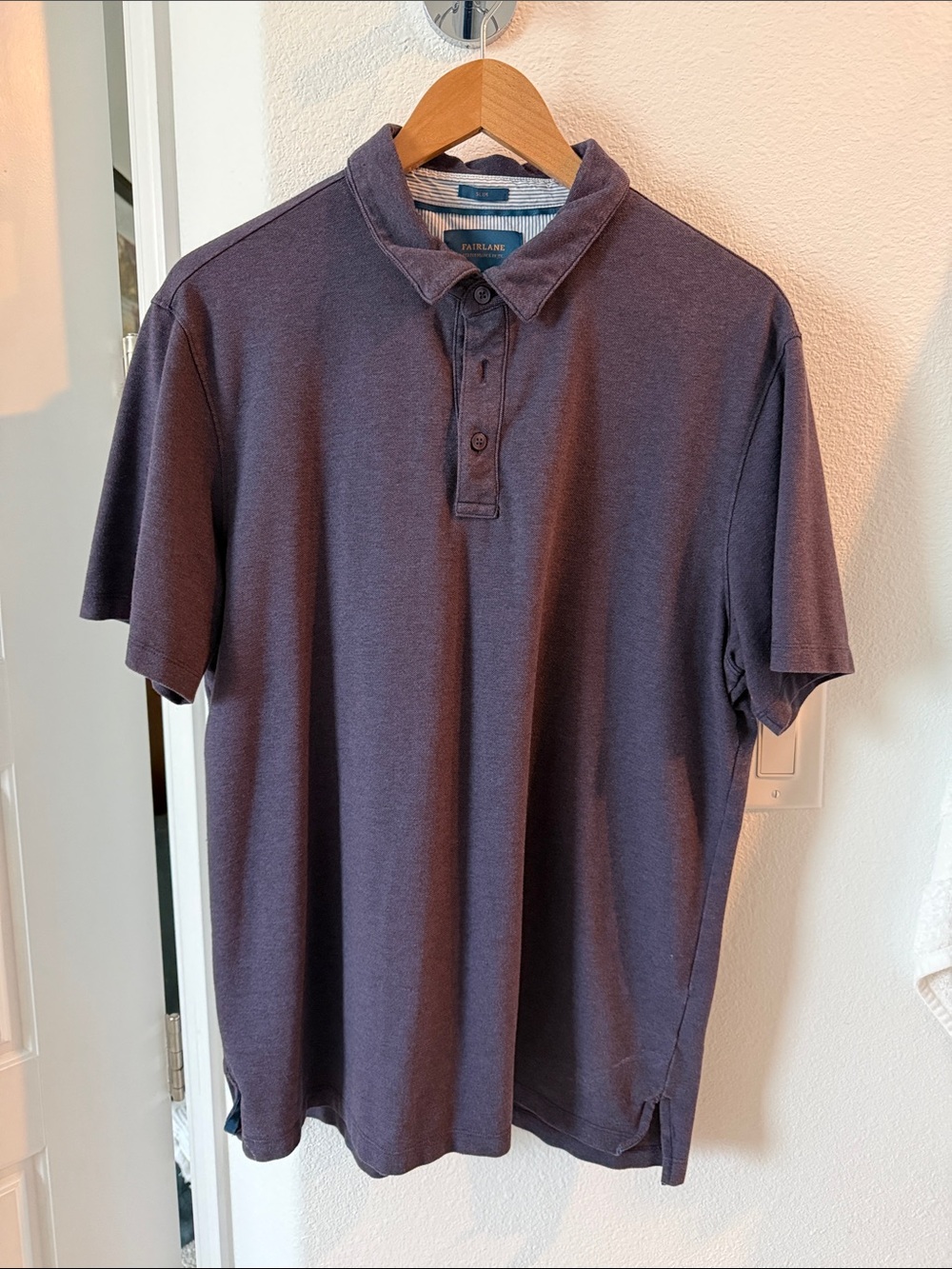 Men’s Cotton Polo Shirt in Deep Plum - Tailor Lane
